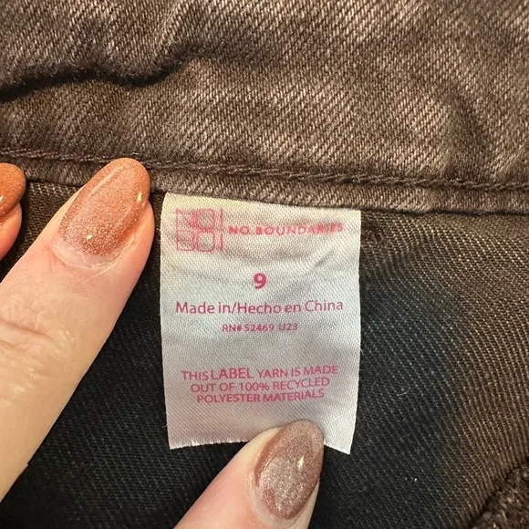 No Boundaries Black Denim Skirt with zipper detail western mini skirt Size 9 - Picture 4 of 4